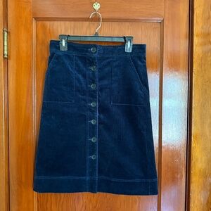 Margaret O'Leary Navy Button-front skirt